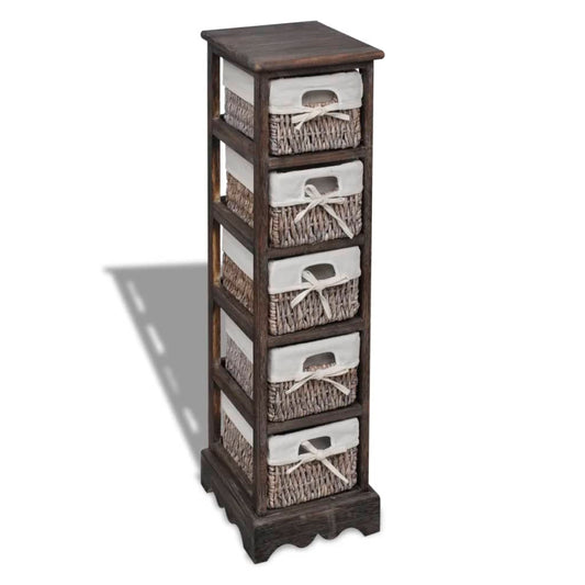 vidaXL Storage Rack | Brown | Paulownia wood, Cotton, Polyester | Compact