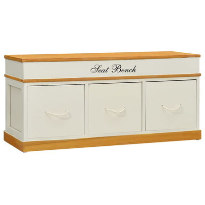 vidaXL Storage Bench Solid Paulownia Wood 100 cm