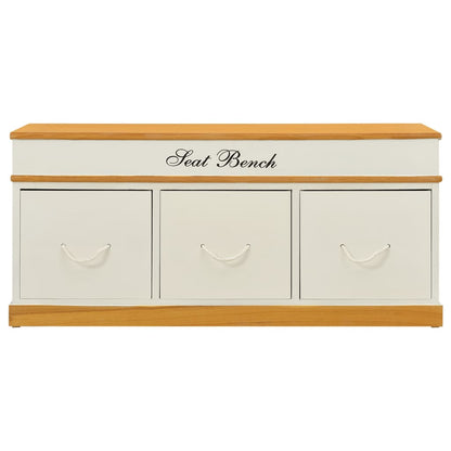 vidaXL Storage Bench Solid Paulownia Wood 100 cm