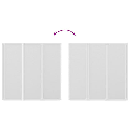 Shower Bath Screen Wall 117 x 120 cm 3 Panels Foldable