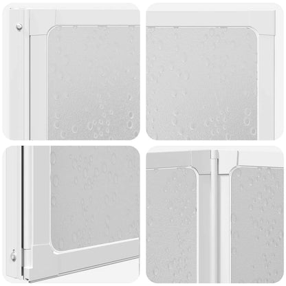 Shower Bath Screen Wall 117 x 120 cm 3 Panels Foldable