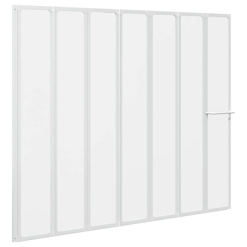 140786 Shower Bath Screen Wall 140 x 168 cm 7 Panels Foldable with Towel Rack