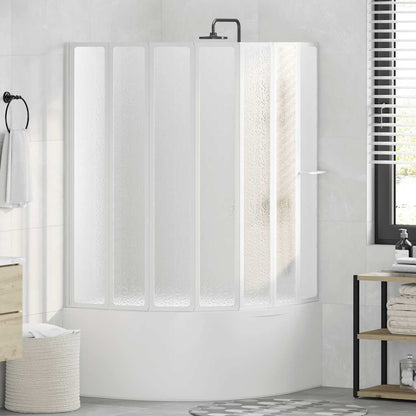 140786 Shower Bath Screen Wall 140 x 168 cm 7 Panels Foldable with Towel Rack
