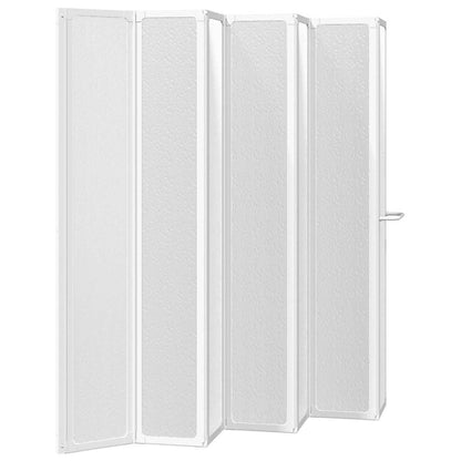 Shower Bath Screen Wall 140 x 168 cm 7 Panels Foldable with Towel Rack