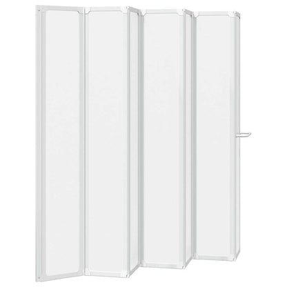 140786 Shower Bath Screen Wall 140 x 168 cm 7 Panels Foldable with Towel Rack