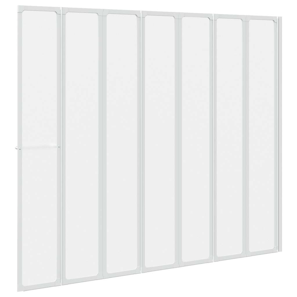 140786 Shower Bath Screen Wall 140 x 168 cm 7 Panels Foldable with Towel Rack