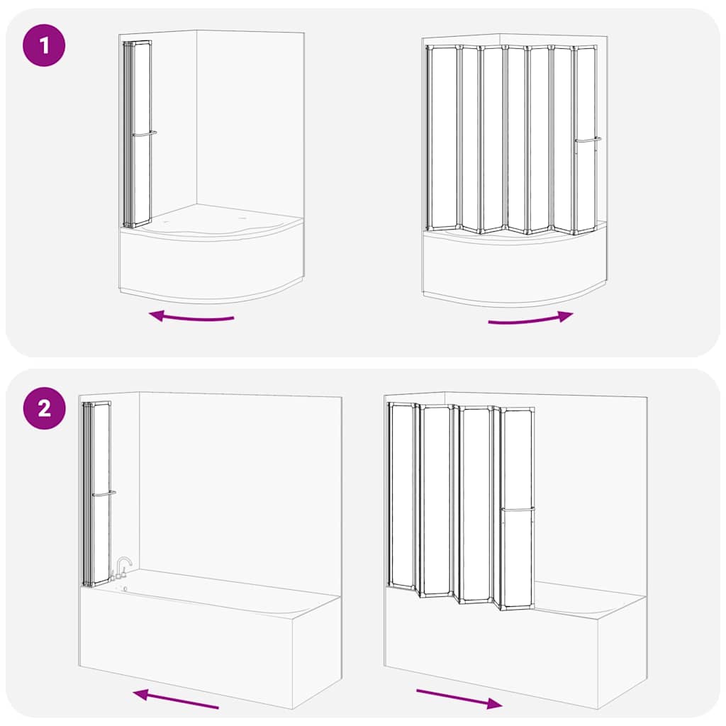 140786 Shower Bath Screen Wall 140 x 168 cm 7 Panels Foldable with Towel Rack