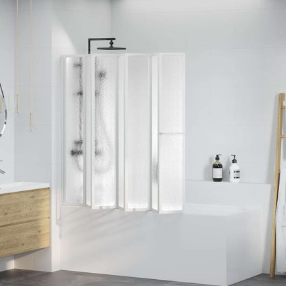 Shower Bath Screen Wall 140 x 168 cm 7 Panels Foldable with Towel Rack