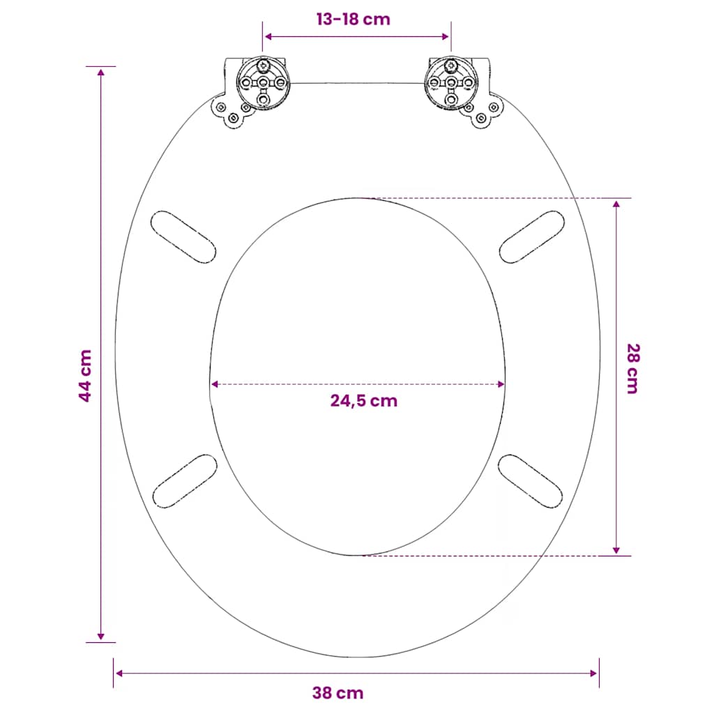 vidaXL WC Toilet Seat MDF Lid Simple Design White