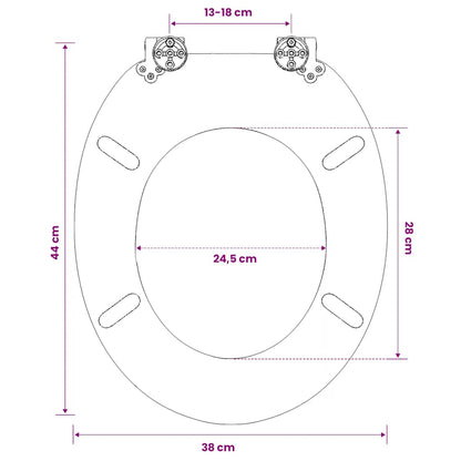 vidaXL WC Toilet Seat MDF Lid Simple Design White