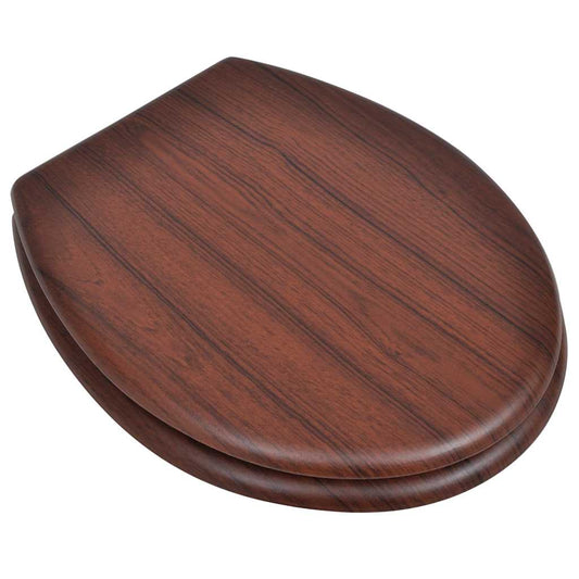 vidaXL WC Toilet Seat MDF Lid Simple Design Brown