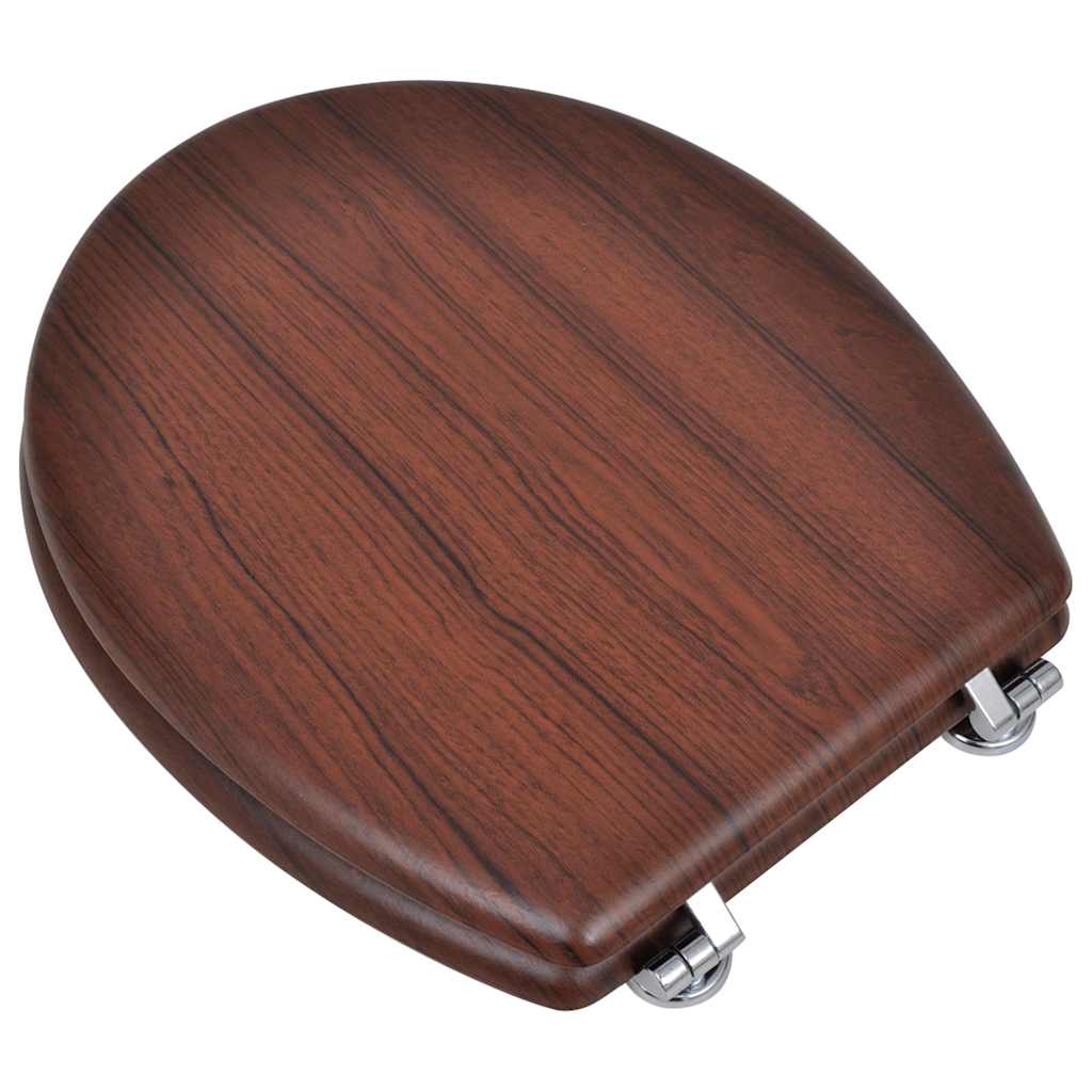 vidaXL WC Toilet Seat MDF Lid Simple Design Brown
