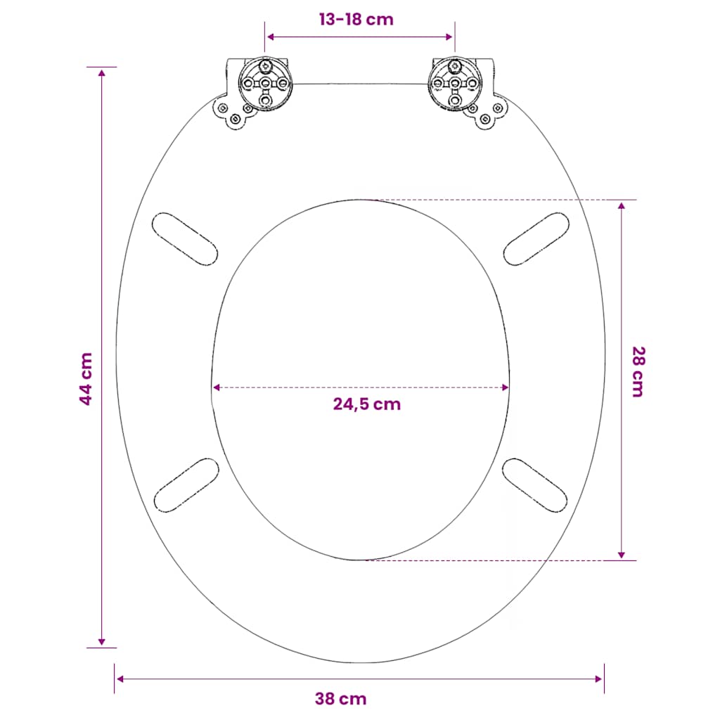 vidaXL WC Toilet Seat MDF Lid Simple Design Brown