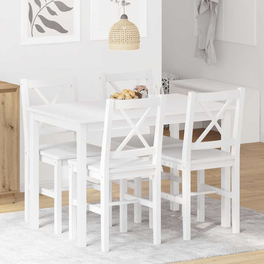 vidaXL 5 Piece Dining Set White