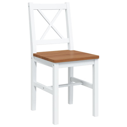 240884 vidaXL 5 Piece Dining Set Brown and White