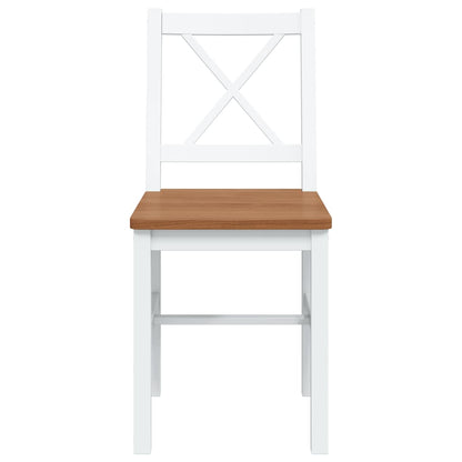 240884 vidaXL 5 Piece Dining Set Brown and White