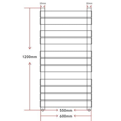 vidaXL Bathroom Central Heating Towel Rail Radiator Straight 600 x 1200 mm