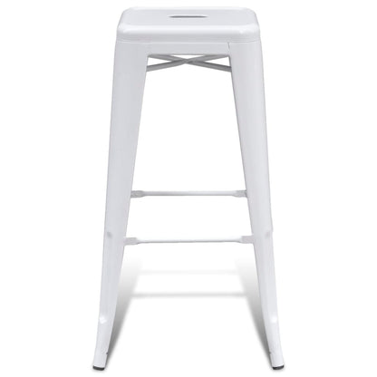 vidaXL Bar Stools 2 pcs White Steel
