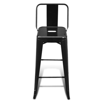 vidaXL Bar Stools 2 pcs Black Steel