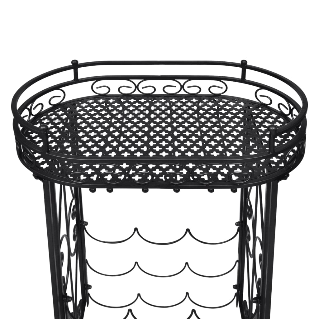 240940 vidaXL Wine Rack with Glass Holder for 9 Bottles Metal