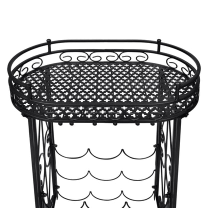 240940 vidaXL Wine Rack with Glass Holder for 9 Bottles Metal