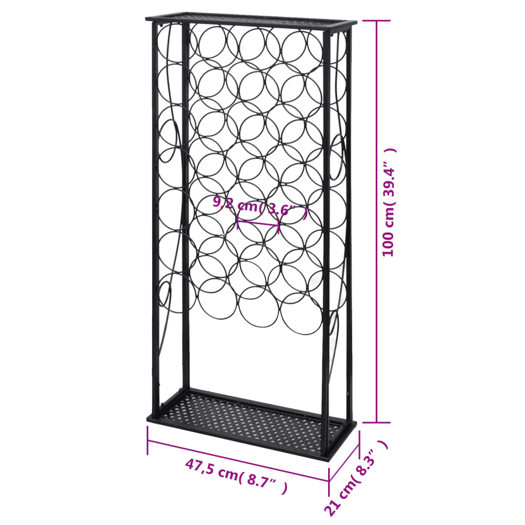 240942 vidaXL Wine Rack for 28 Bottles Metal