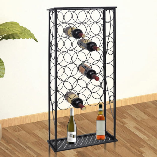240942 vidaXL Wine Rack for 28 Bottles Metal