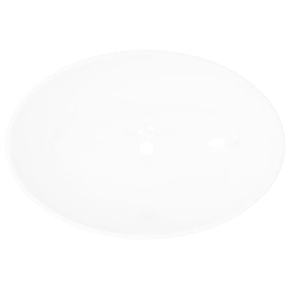 vidaXL Luxury Ceramic Basin Oval-shaped Sink White 40 x 33 cm