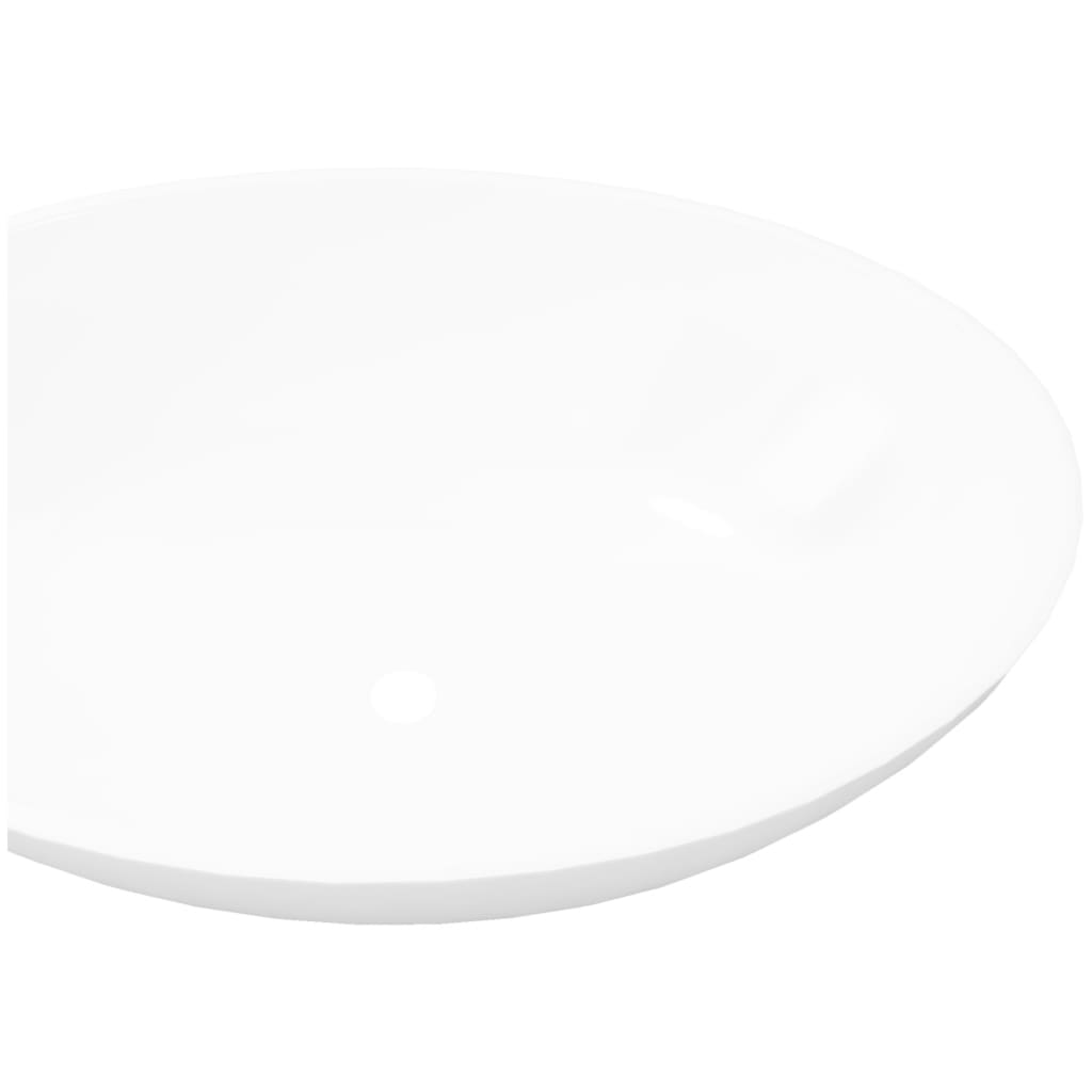 vidaXL Luxury Ceramic Basin Oval-shaped Sink White 40 x 33 cm
