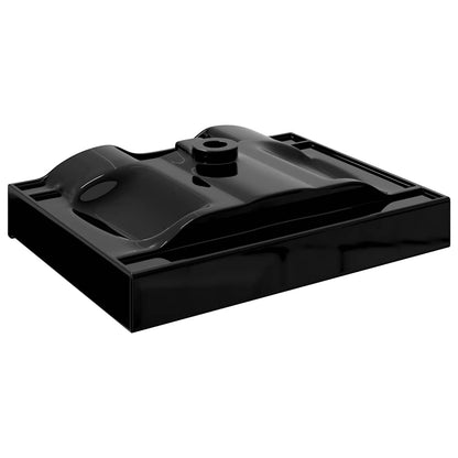 Rectangular Ceramic Basin Black with Faucet Hole 60x46 cm