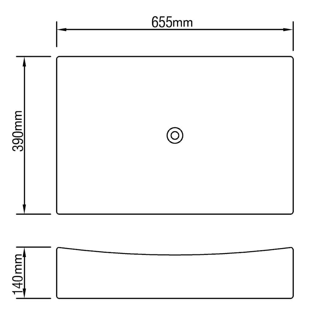 Bathroom Ceramic Porcelain Sink Art Basin White High Gloss