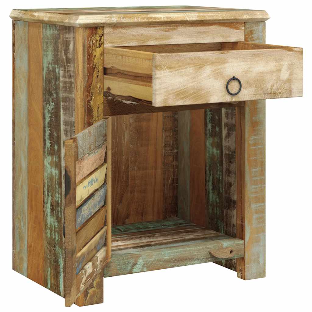 240950 vidaXL End Table with 1 Drawer 1 Door Reclaimed Wood