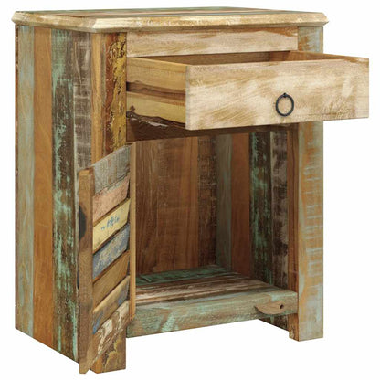 240950 vidaXL End Table with 1 Drawer 1 Door Reclaimed Wood