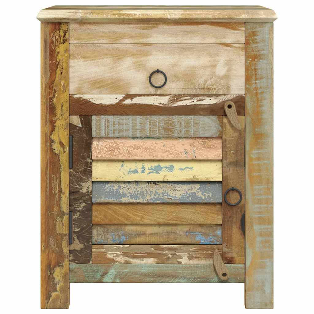 240950 vidaXL End Table with 1 Drawer 1 Door Reclaimed Wood
