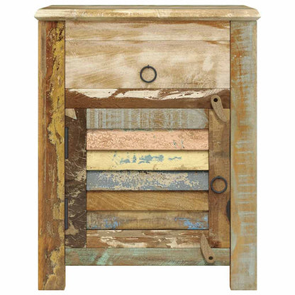 240950 vidaXL End Table with 1 Drawer 1 Door Reclaimed Wood