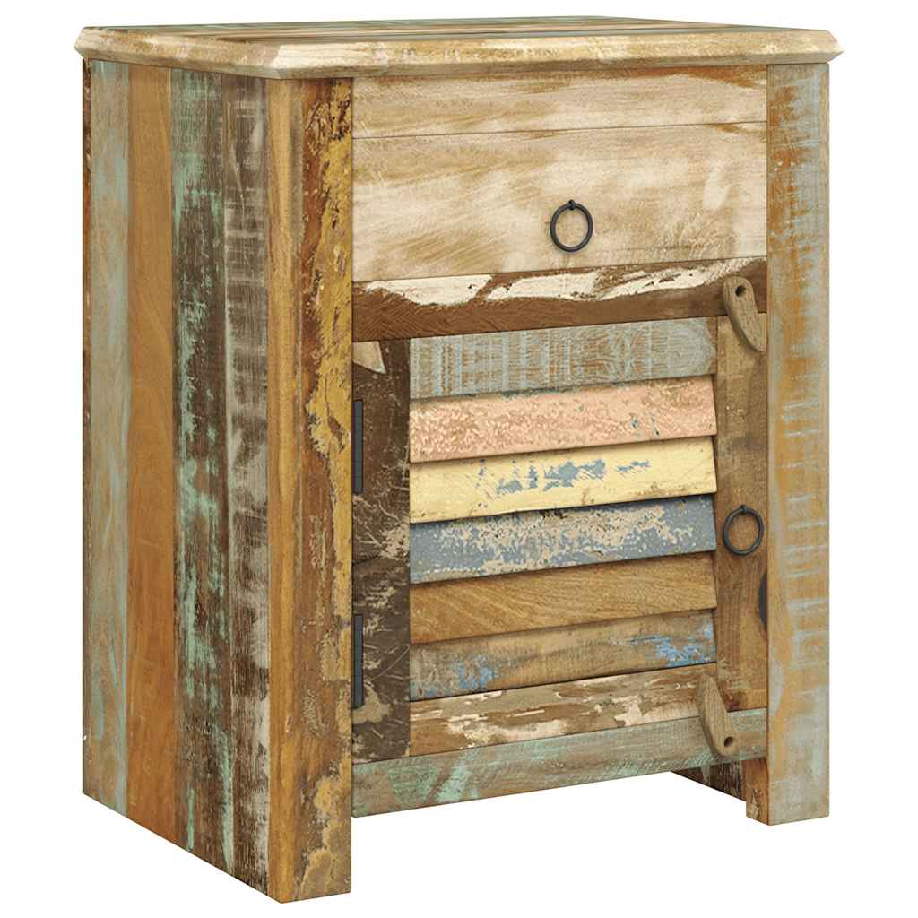 240950 vidaXL End Table with 1 Drawer 1 Door Reclaimed Wood