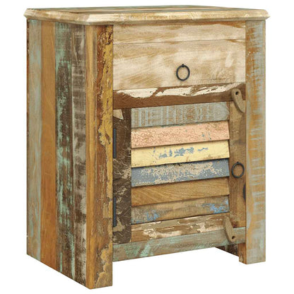 240950 vidaXL End Table with 1 Drawer 1 Door Reclaimed Wood