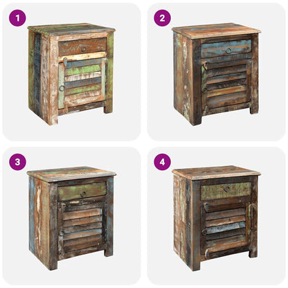 240950 vidaXL End Table with 1 Drawer 1 Door Reclaimed Wood