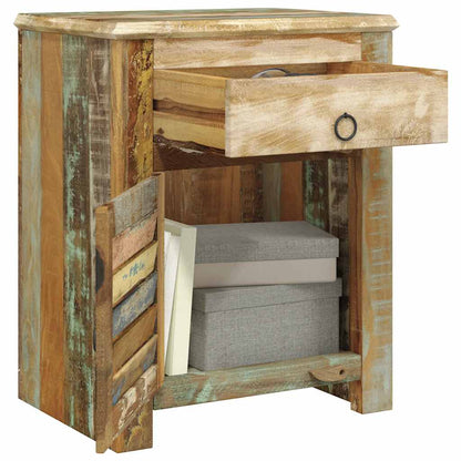240950 vidaXL End Table with 1 Drawer 1 Door Reclaimed Wood