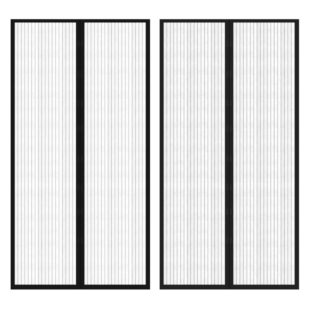 vidaXL Insect Door Curtain 210 x 100 cm 2 pcs Magnet Black