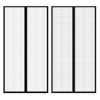 vidaXL Insect Door Curtain 210 x 100 cm 2 pcs Magnet Black