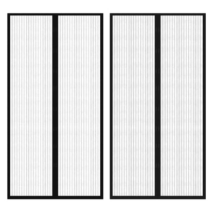 40920 vidaXL Insect Door Curtain 210 x 100 cm 2 pcs Magnet Black