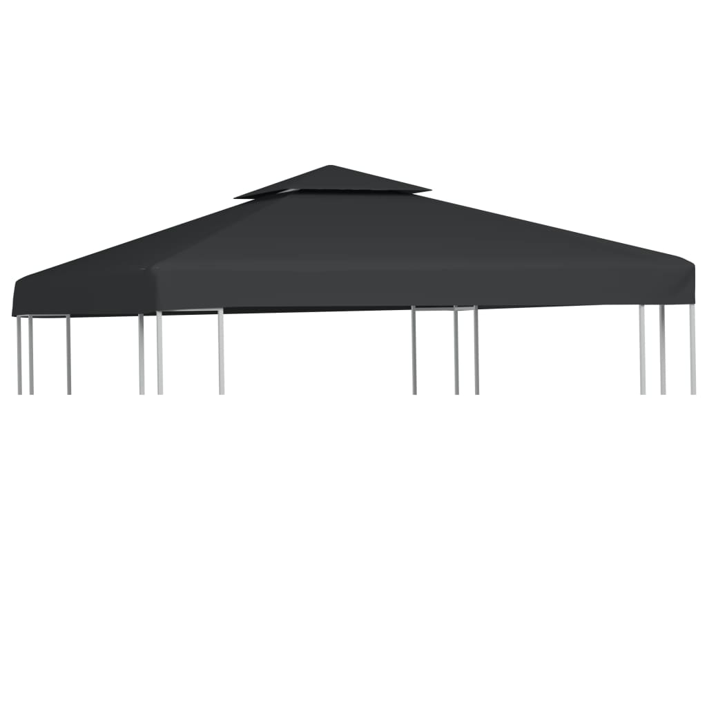 vidaXL Gazebo Canopy | Dark Grey | Polyester with PVC coating | 3x3m
