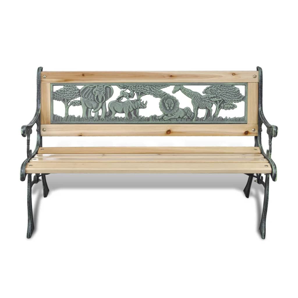 vidaXL Garden Bench | Bronze and Wood | Wood and Iron | 84 cm