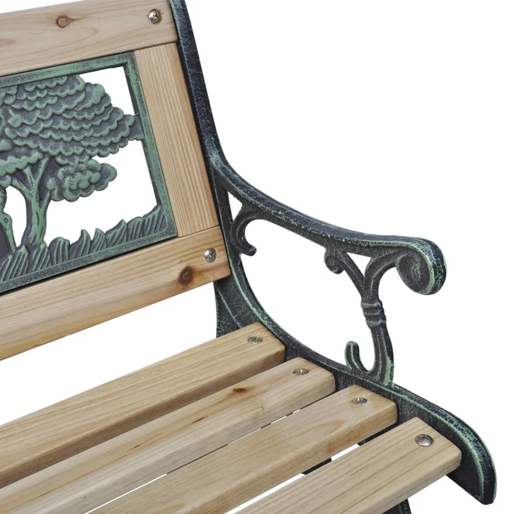 vidaXL Garden Bench | Bronze and Wood | Wood and Iron | 84 cm