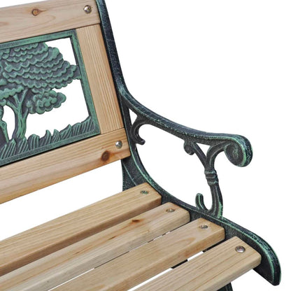 vidaXL Garden Bench | Bronze and Wood | Wood and Iron | 84 cm