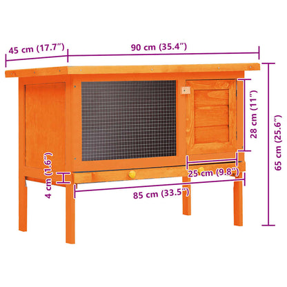 vidaXL Outdoor Rabbit Hutch Small Animal House Pet Cage 1 Layer Wood