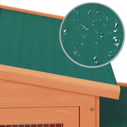 vidaXL Large Rabbit Hutch Small Animal House Pet Cage with Roofs Wood