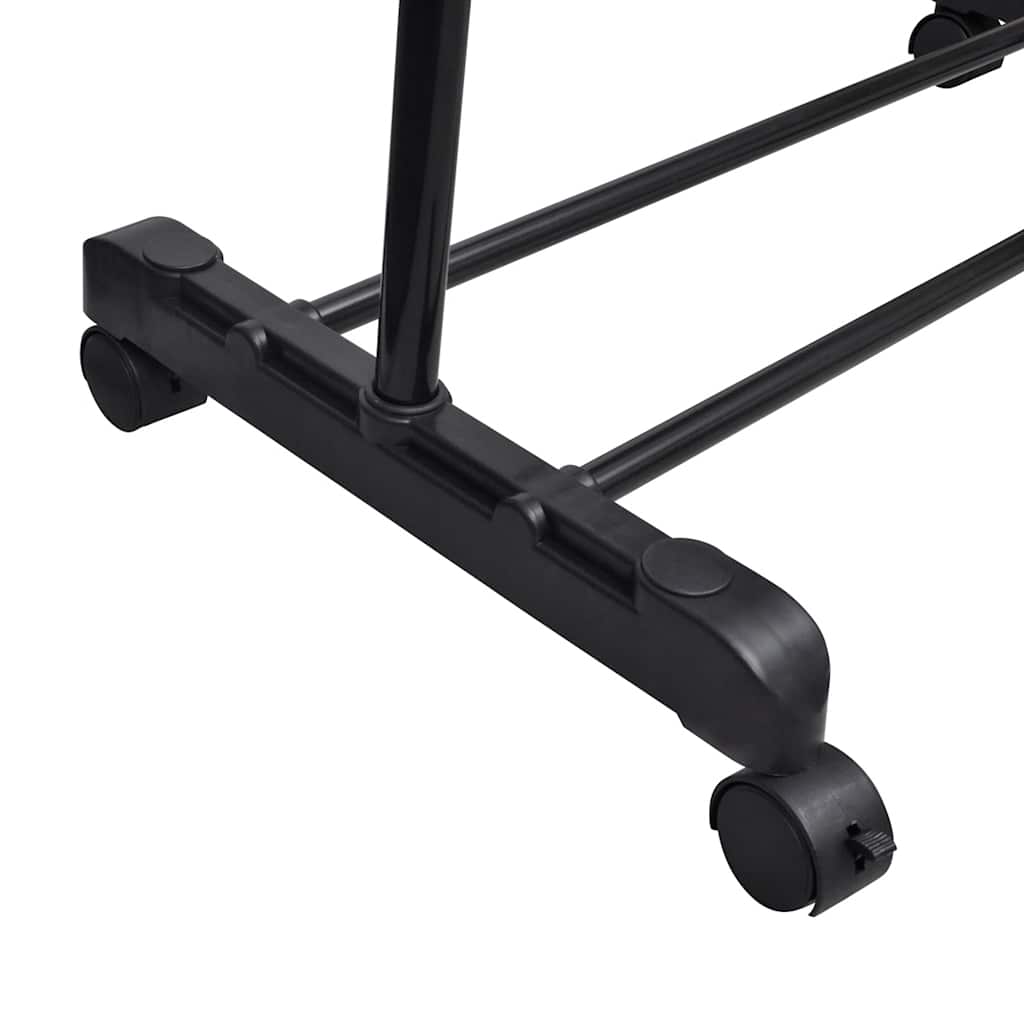vidaXL Clothes Rack | Silver, Black | Stainless Steel, PP Plastic | Adjustable