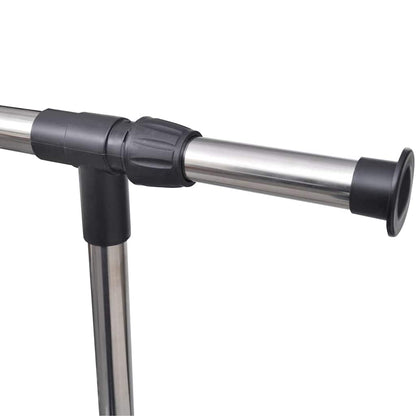 vidaXL Clothes Rack | Silver, Black | Stainless Steel, PP Plastic | Adjustable